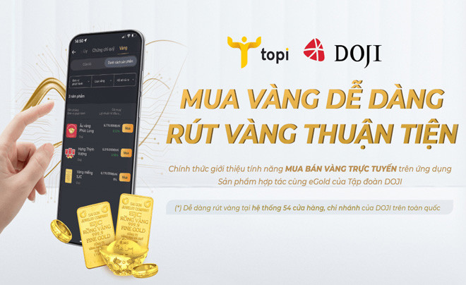 Mua vàng trực tuyến DOJI trên TOPI